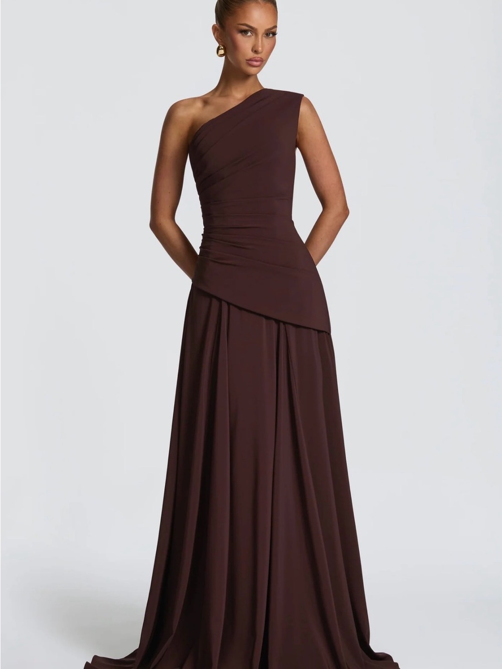 BIANCA MAXI DRESS - PLUM BROWN - BABYBOO